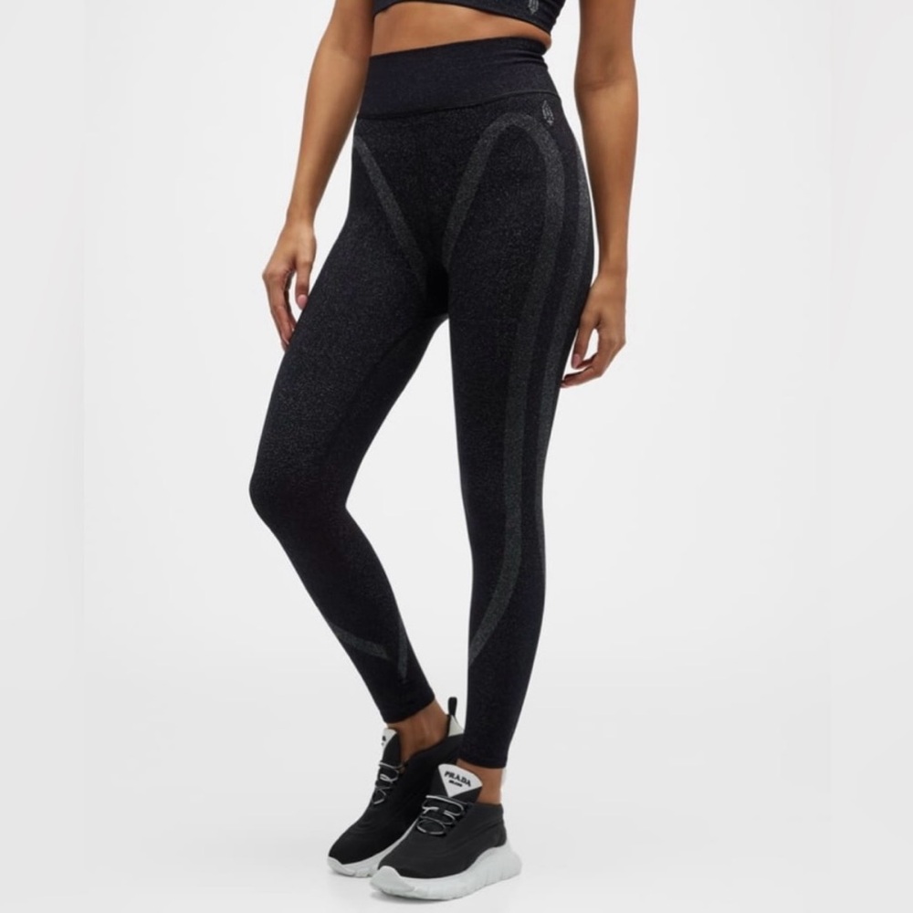 FP MOVEMENT Black Metallic Lurex High-Rise Soft Stretch Active Legging Size XS/S